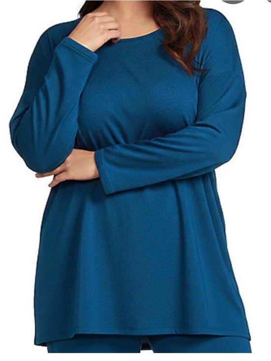 Eileen Fisher Tops - Eileen Fisher Deep Teal Long Sleeve Tunic Top